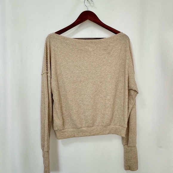 🔹TREASURE & BOND Tan Oatmeal Boat Neck Long Sleeve Sweater - Picture 2 of 7